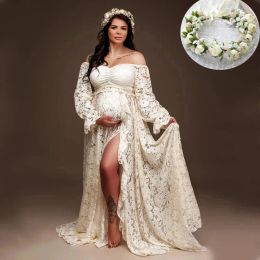 Boho Maternity Photography Outfit Bohemian Pregnancy Photo Shoot Long Dresses Pregnant Woman Dress