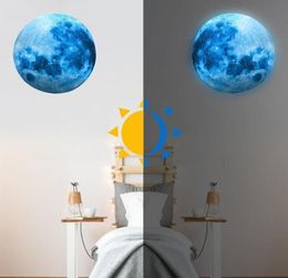 Wall Stickers 3D Large Moon Fluorescent Sticker Wallpaper Night Removable Glow In The Dark Home Decorations 5cm 12cm 20cm 30cm9892567