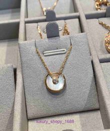 Car tires's necklace Classic Popular temperamen High version amulet 18K rose gold white Fritillaria pendant light luxury and minimalist Inst With Original Box