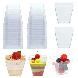 Disposable Cups Straws Dessert Cup Party Birthday Christmas Ice Supplied 25/50/100pcs Transparent Home Cream Plastic