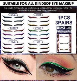 3 Pairsset Waterproof Eyelid Line Stick Reusable Diamond Glitter Eyeliner Sticker Double Eye Makeup Selfadhesive Cosmetics9259589