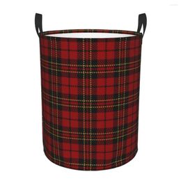 Laundry Bags Royal Tartan Plaid Basket Foldable Texture Gingham Clothes Toy Hamper Storage Bin For Kids Nursery