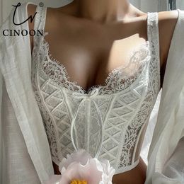 CINOON Sexy Lace Bra for Women Wire Free Vest Underwear Sweet Female Wedding Bralette French Corset Bras Embroidery Lingerie 240109