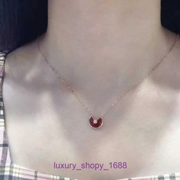 Top Quality Car tires's necklace For women online store Amulet plated with 18k rose gold luxurious and red chalcedony inlaid diamonds collarb With Original Box