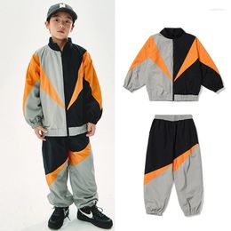 Stage Wear Hip Hop Dance Costumes For Kids Loose Sports Suit Boys Jazz Modern Performance Rave Clothes Girls Streetwear DQS15220