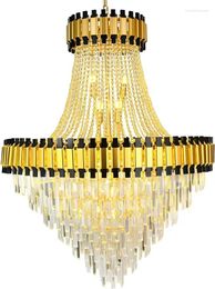 Chandeliers Vimatto Luxury Crystal 40" H50" Modern Contemporary Pendant Ceiling Lights Fixture Hanging Raindrop