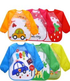 Baby Toddler Cartoon Overalls Waterproof Long Sleeve Bibs Children Kids Feeding Smock Apron Eating Clothes Burp Cloths SN37995709723