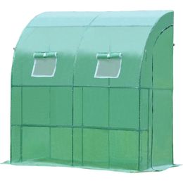 Walk in Mini Greenhouse with PE Cover House Portable for Plants Outdoor 6.7ft. x 3.3ft. x 7.2ft. Green Green House 240108