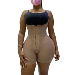 9 Bones Fajas Colombianas women Shapewear Bodysuit Hook Eye Closure Tummy Control Adjustable Crotch Open Bust Gaine Amincissante 240109