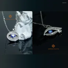 Chains Blue Eye Pendant Necklace Gothic Style