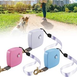 Dog Collars 1pcs Retractable Mini Leash Portable Puppy Automatic Nylon Rope Belt Pet Outdoor Walking Traction Flat Accessories