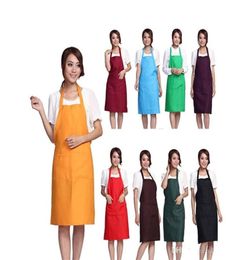 Plain Apron with Front Pocket for Chefs Butchers Kitchen Cooking Craft UK Baking Home Cleaning Tool Coveral Apron Acces New 7821999