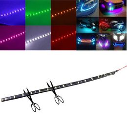 Decorative Lights Car LED Strip Styling Decorative Ambient Light 30CM 15 SMD Lamp Waterproof LED Flexible Atmosphere Light White Red Yellow BuleL2401.9