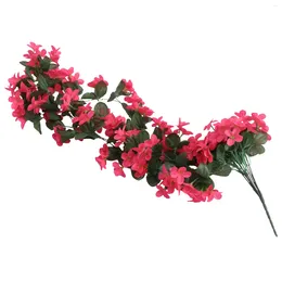 Decorative Flowers Artificial Hanging Violet Ivy Basket Lifelike Garland For Wedding Home Decoration ( Red )