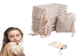 Soap Bag for Shower Scraps Save Soaps Exfoliator Sponge Pouch Massage Natural Fiber Foam Maker Net Bags XBJK21053930467