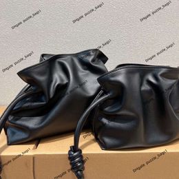 High-end brand Single shoulder crossbody Bag Women's Handbag Purse Fashion design drawstring folding Dumpling Lucky bag New leather portable large capacity tote bag