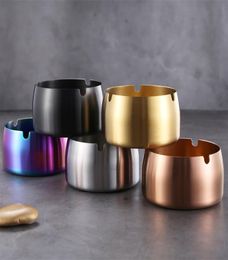 Stainless Steel Ashtray With High Windproof Titanium Plating Cone Round Ashtray 5 Colours Cigarette Ashtray SML6043334