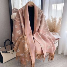 Autumn and New Versatile Shawl Winter Korean Student Cartoon Little Bear Scarf Tassel Thickened Warm Long Neck