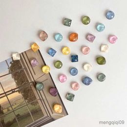 5PCS Fridge Magnets Geometric Water Ripple Refrigerator Magnets Round Squar Photo Whiteboard Message Decorative Magnet