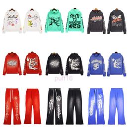 Hell Star Hoodie Shirt Hellstar Pants Tracksuit Sweatpants Long Sleeve Pink Set Suit C2ru LFHS