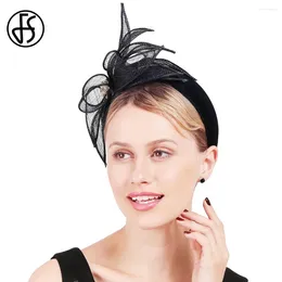 Berets FS 2024 Millinery Top Hats For Women With Elegant Bridal Wedding Head Hoop Ladies Fascinators Cocktail Party Headdress