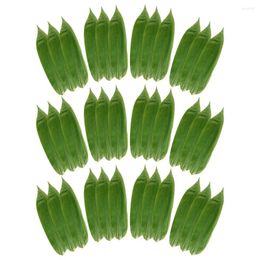 Dinnerware Sets Leaves For Decor Sashimi Mat Sushi Ornament Restaurant Bamboo Decorated Grass Grilled Green
