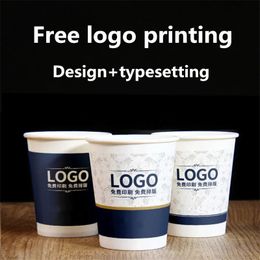Disposable cups Super thick paper Wholesale hightemperature resistant advertising Customised printing 240108