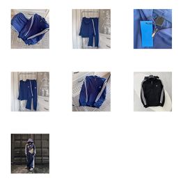 Classic autumn retro suit three bars zipper hooded top straight loose shorts Trend fashion sports everything with blue black sports running mountain climbing
