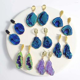 Dangle Earrings Freetry Imitation Resin Stone Drop For Women Bohemian Shell Abstract Painting Blue Earring Party Jewelry