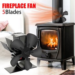 Mini Stove Fan Heat Powered Fireplace Log Wood Ecofan Quiet 5 Blade Home Winter Warm Distribution 240108