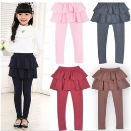 Spring Autumn Cotton Warm Girl Leggings Skirt-pants Cake Skirt Kids leggings Children girls Pants Trousers 3-11 Years 240108