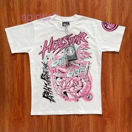 Hellstar No Guts Glory Tee Graffiti Font Abstract Print Short Sleeve t Men and Women High Street t Shirt Rapper Wash Grey Heavy Craft Unisex Sleeve Smlxl 1IEL