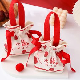 Gift Wrap Drawstring Bag Portable Wedding Candy Bags Jewellery Packaging Christmas Birthday Party Cookies Small Gifts Canvas Cloth