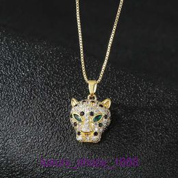 2024 Designer Car tires's Single Ring Cake Necklace Sterling New Hip Hop Leopard Head Personalised Pendant Womens Trendy collarbone With Original Box