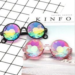 Party Eyewear Funny Disco Mosaic Sunglasses Round Sun Glass Crystal Sunglass Concert Show Eyewear350R