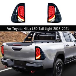 Car Taillight Assembly Brake Reverse Running Lights Streamer Turn Signal For Toyota Hilux LED Tail Light 15-21 Rear Lamp Auto Part