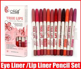 Menow 12 Colors Sexy Eyeliner Lip Stick Multifunctional Lipliner Lip Liner Pencil Matte Nude Lipsliner Pen Set Beauty Makeup Tool9711398