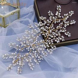 Hair Clips A323 Rhinestone Wedding Headband Bridal Tiaras Accessories Fashion Bride Jewellery Pearl Band Princess Crown Headdress