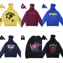 Spider Pink Sp5der Hoodie Graphic Designer Hoodies Puff Print Sweatpants Set Thickened Terry Cloth Athleisure Hot Stamping Foam