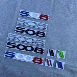 Styling Colourful 3D 508 5008 Emblem Badge Rear Trunk Sticker Decal For Peugeot 206 207 301 307 308 408 508 2008 3008 4008