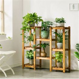 Wooden 8 Tiers Garden Plant Stand Indoor Outdoor Potted Flowers Storage Planters Display Rack for Greenery Plants 240109