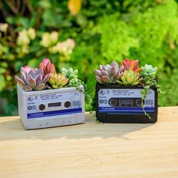 Planters Pots Resin Cassette Flower Pot Crafts Modern Decorative Planter Pot for Outdoor or Indoor Garden Flower Plant Cactus Bonsai YQ240109