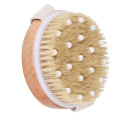 Bath Brushes Dry Skin Body Soft Natural Bristle Brush With Massage Point Wooden Bath Shower Brushes SPA Body Brush Without Handle6781390