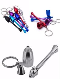Outdoor Portable Smoke Pipe Keychain Aluminum Alloy Metal Pipes Mini Mushroom Tobacco DHL Deliverys6958890