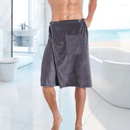 Towel Fashion Mens Bath Wearable Mircofiber With Pocket Soft Swimming Beach