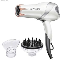 Hair Dryers Revlon Pro Collection Infrared Hair Dryer Pearl Blow Dryer with Concentrator and Diffuser Q240109