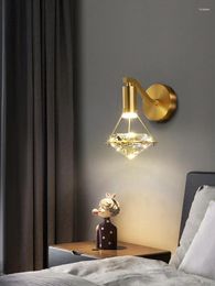 Wall Lamp Gemstone Elegant Luxury Creative Small Chandelier Light Lustre Living Room El Lobby