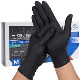 Disposable Nitrile Gloves Black 100Pack Latex Powder Allergy Free for Kitchen Dishwashing Mechanic Beauty Tattoo 240108