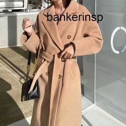 Luxury Coat Maxmaras 101801 Pure Wool Coat Original with lining high-end double-sided cashmere coat camel wool coat high version off-season