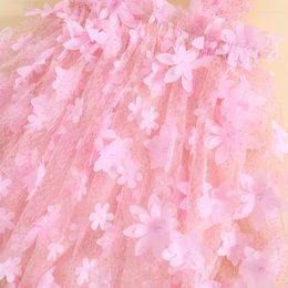 Girl Dresses Baby Summer Romper Cute Sleeveless Gradient 3D Flower Butterfly Feather Bodysuit Born Tulle Dress